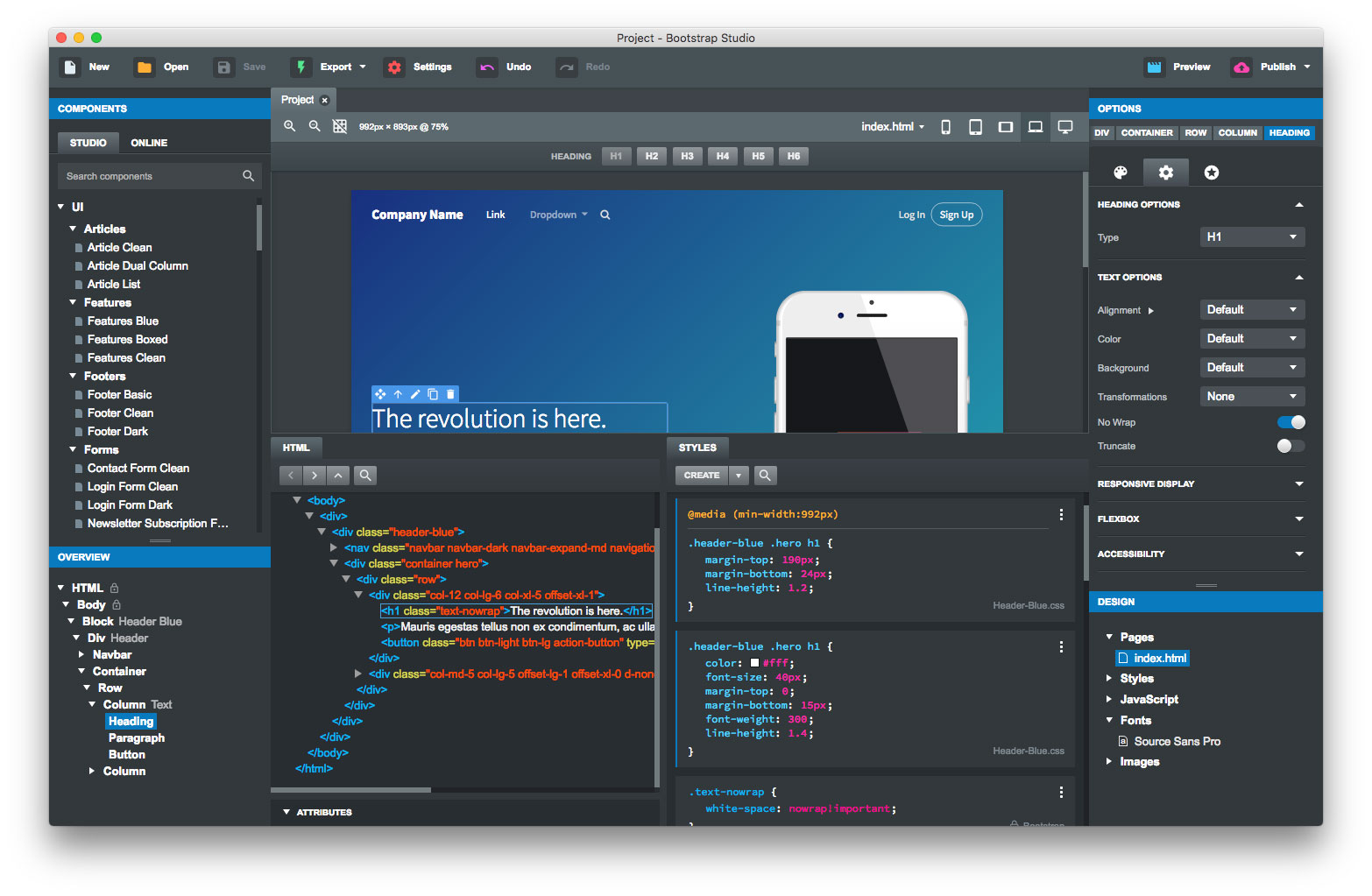 Bootstrap Studio Application