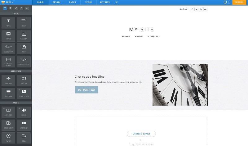 Weebly Interface Builder