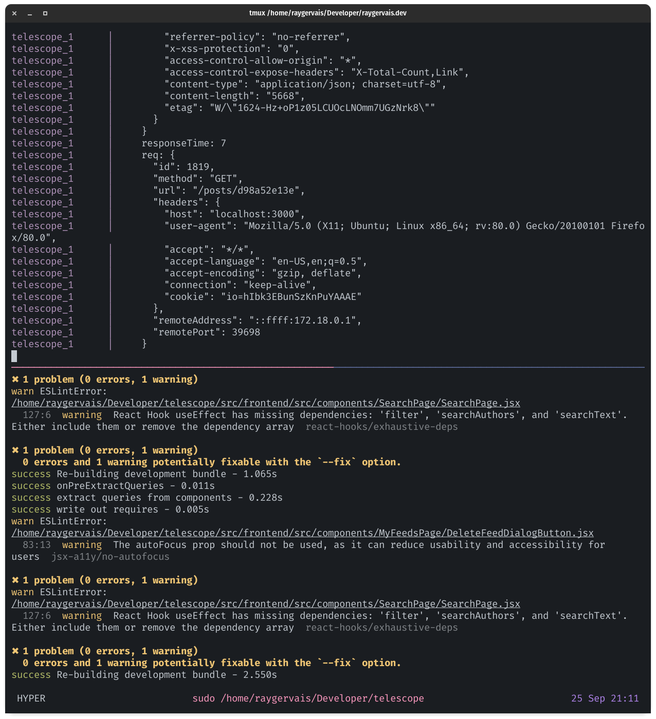 Tmux Example Configuration